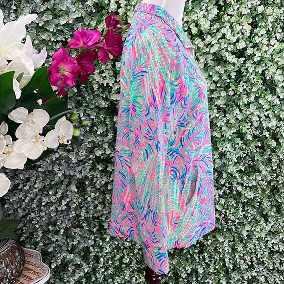 Lilly Pulitzer UPF 50+ Skipper Popover Pink Sunset Coco Breeze - Picture 5 of 14